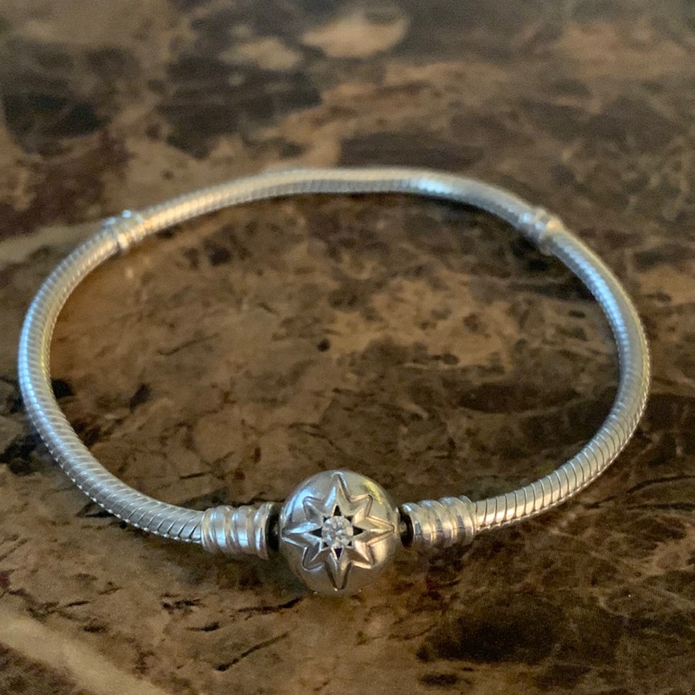 Authentic RETIRED Pandora Starry Night Clasp Bracelet S925 ALE Cubic Zirconia
